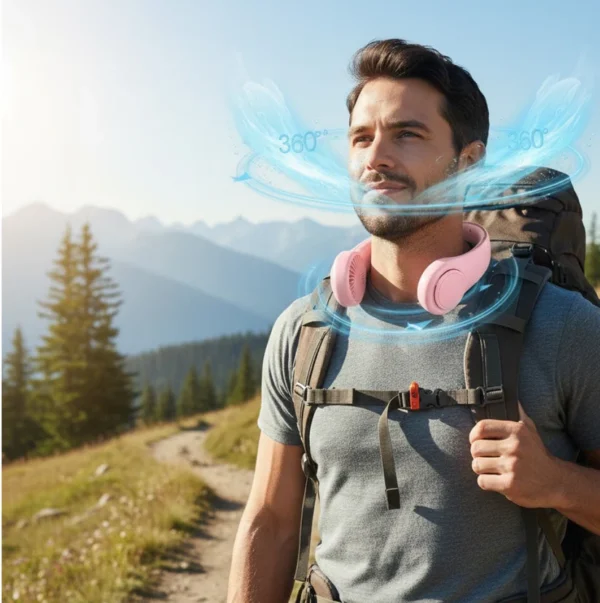 Portable Bladeless Neck Fan – 4000mAh Rechargeable USB Cooling Fan