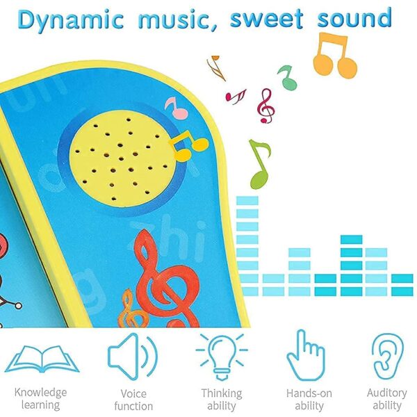 Musical Intelligence Learning Book for Kids (1–7 Years) | Alphabet, Numbers, Shapes & Phonics Sound | Interactive Talking Educational Toy | Touch & Music Activity Book